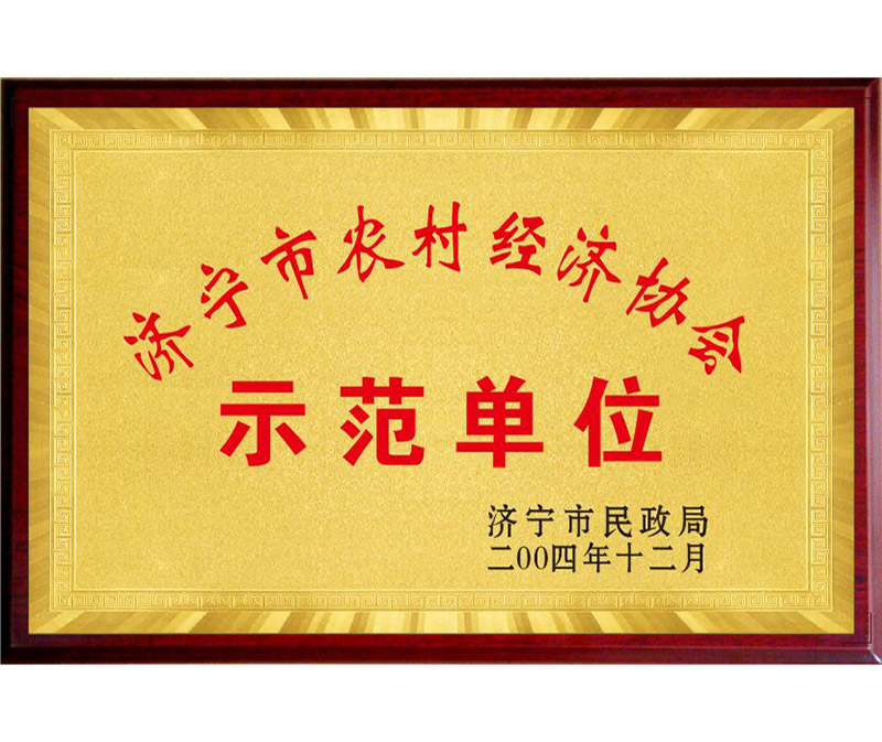 濟寧市農(nóng)村經(jīng)濟協(xié)會示范單位